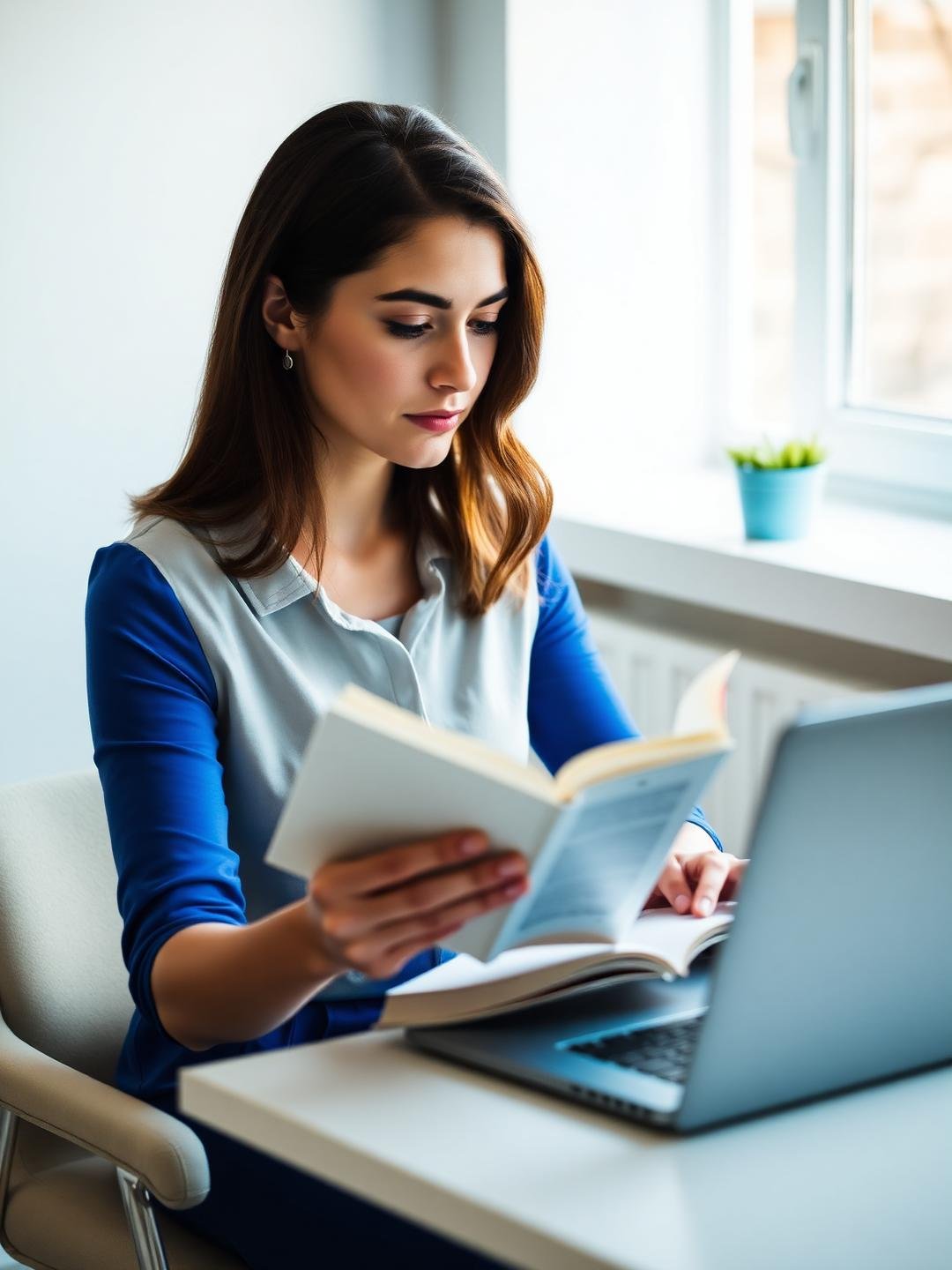 Mulher concentrada lendo e estudando — suporte cognitivo com Ômega 3 MEG-FISH Neuro